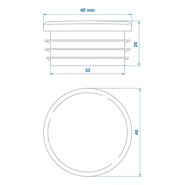 Round  End cap Ø40mm - Image 2