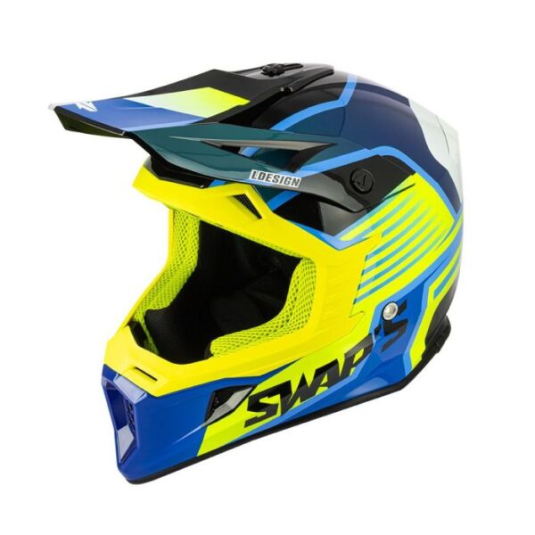 MOTOCROSS HELMET SWAPS S818 - SHINY FLUO YELLOW - SIZE L 59cm - 60cm