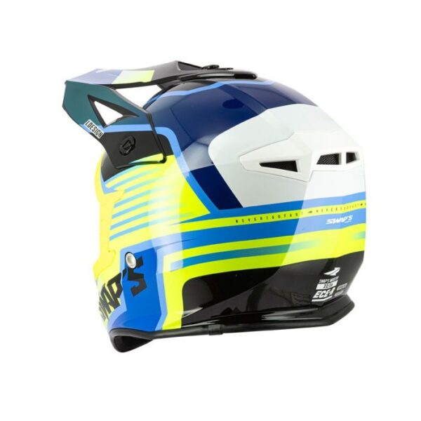 MOTOCROSS HELMET SWAPS S818 - SHINY FLUO YELLOW - SIZE L 59cm - 60cm - Image 2