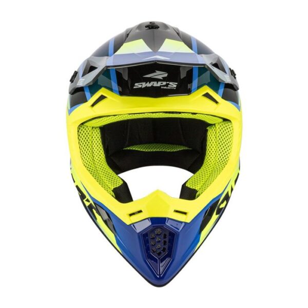 MOTOCROSS HELMET SWAPS S818 - SHINY FLUO YELLOW - SIZE L 59cm - 60cm - Image 3