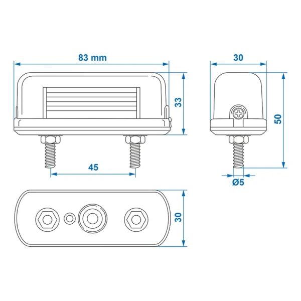 Number plate lamp 83x33mm - Image 2