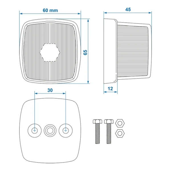 Front position lamp white 65x60mm PM - Image 2