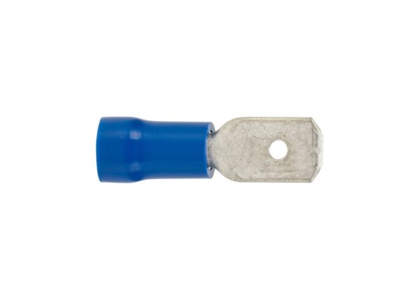 Blue 6.3mm Male Insulated Crimp Spade Connector 50 pcs