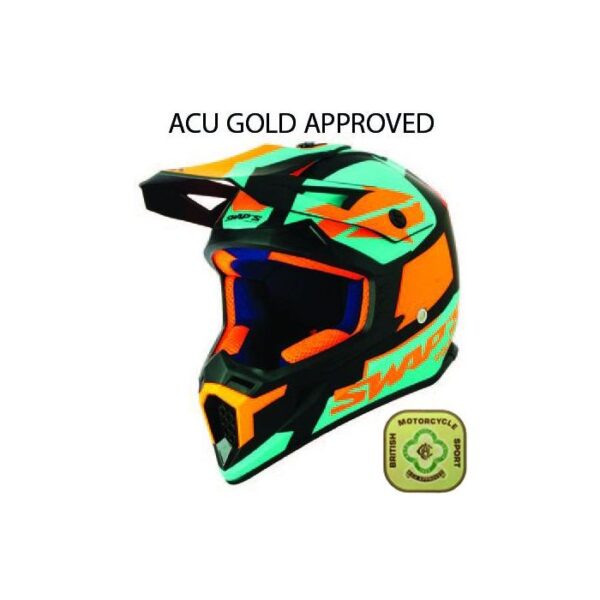 MX HELMET LG 60 BLACK/ORANGE, SWAP'S S818 FULL FACE Size L