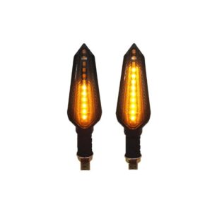 2pcs TURN SIGNALS FLOWING 12 LED LIGHT INDICATOR AMBER BLINKER 12V M10 APPROVED E-MARK E24